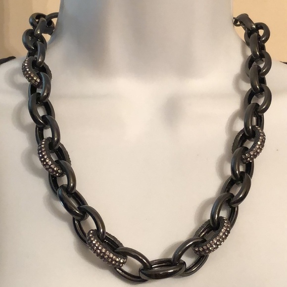 Coldwater Creek gunmetal chunky chain necklace. - Picture 3 of 7